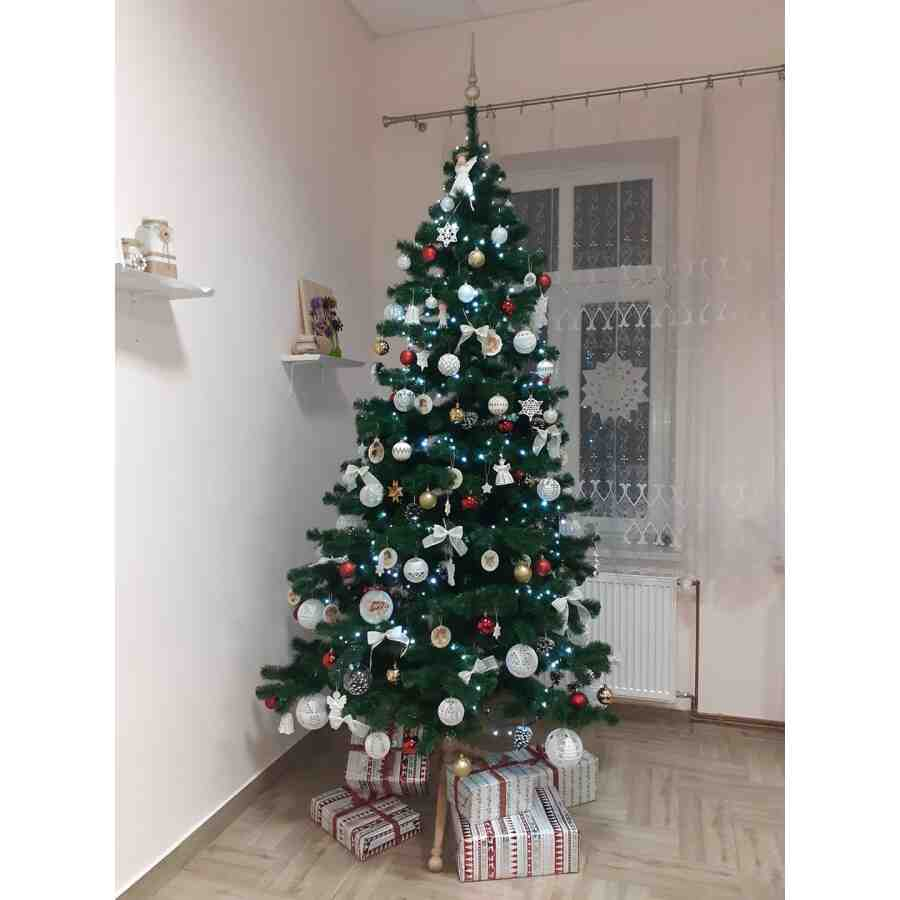 Brad de Craciun artificial cu aspect natural, verde, suport inclus [4]