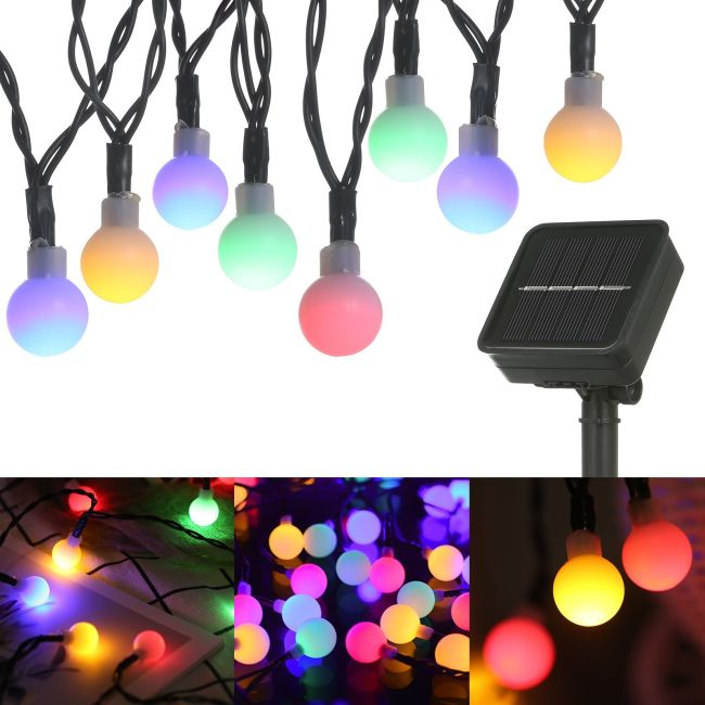 Ghirlanda Magica Luminoasa de exterior cu 50 LED-uri Multicolore, 8 functii si Panou Solar, lungime 6,7 m [2]