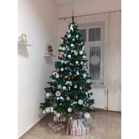 Brad de Craciun artificial cu aspect natural, verde, suport inclus [3]