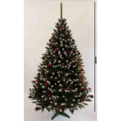 Brazi Artificiali - Brad de Craciun artificial, cu conuri si fructe rosii