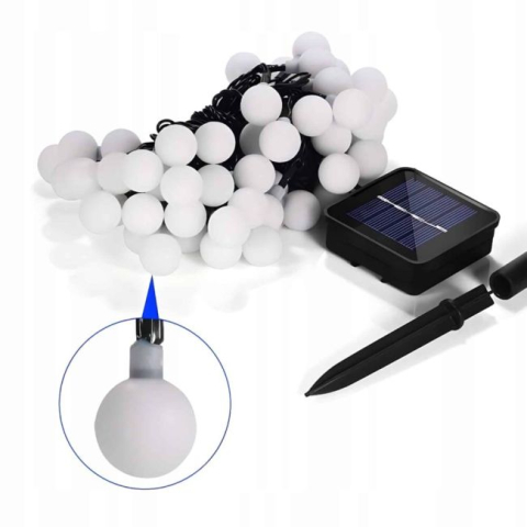 Ghirlanda Magica Luminoasa de exterior cu 50 LED-uri Multicolore, 8 functii si Panou Solar, lungime 6,7 m [2]