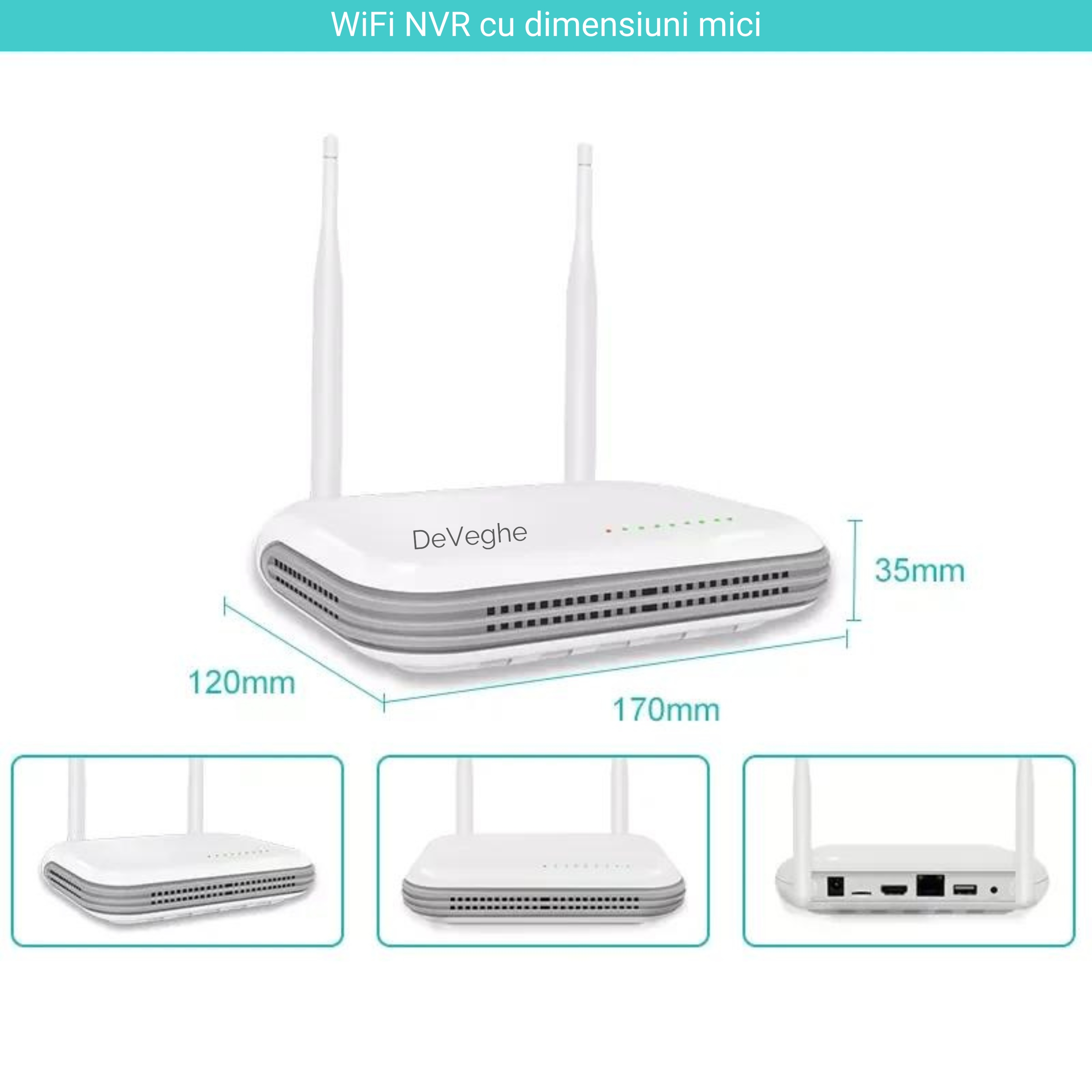Aparat NVR DeVeghe WiFi cu 8 canale