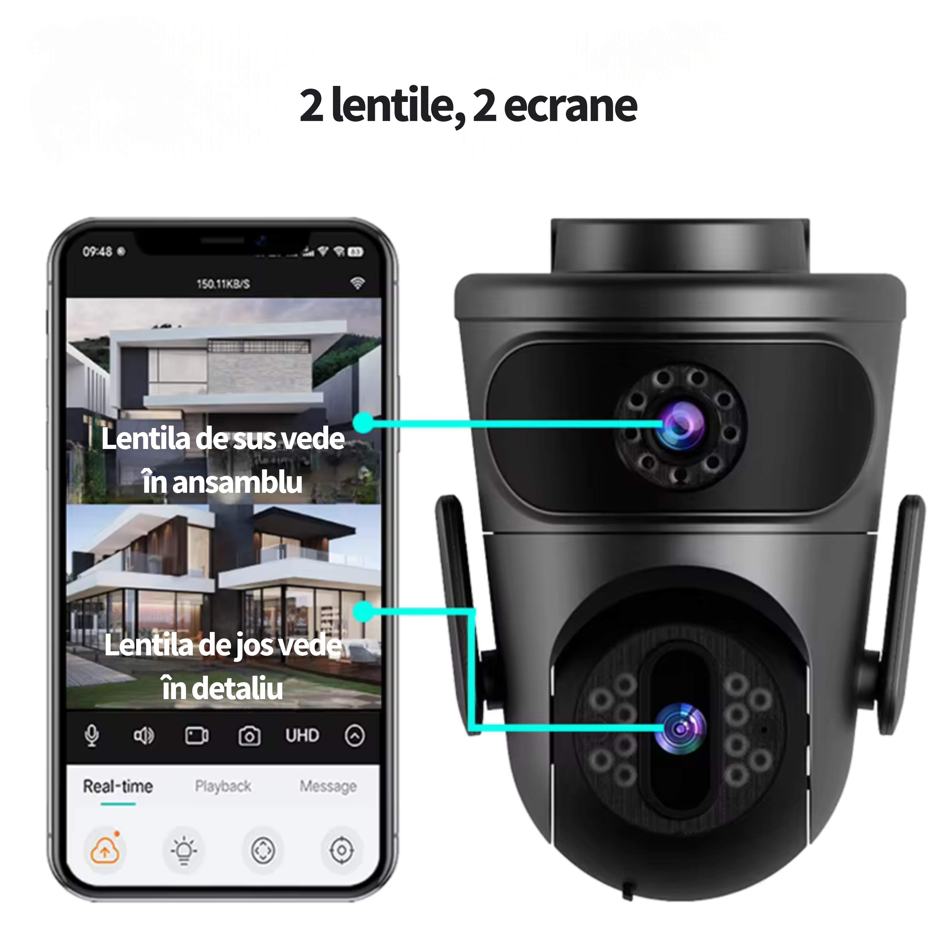 Camera WiFi DeVeghe E20 - Monitorizare duală