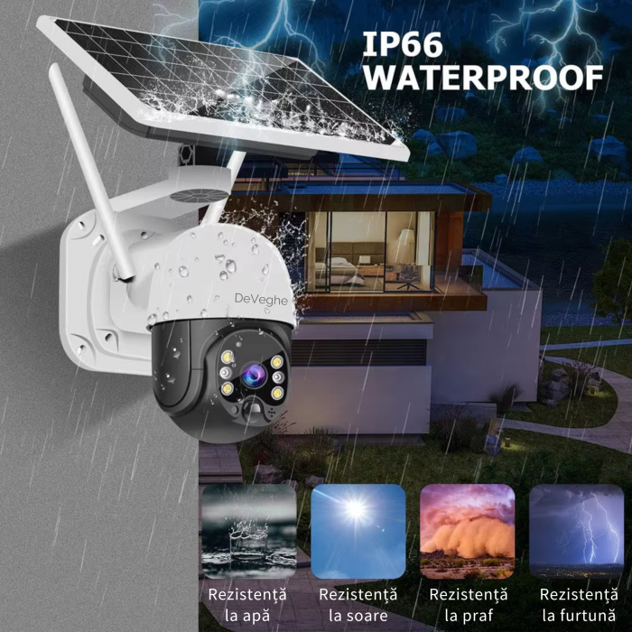 Camera de supraveghere 4G DeVeghe GS10 Pro, 4MP, cu panou solar 9W, baterie 8000mAh [4]
