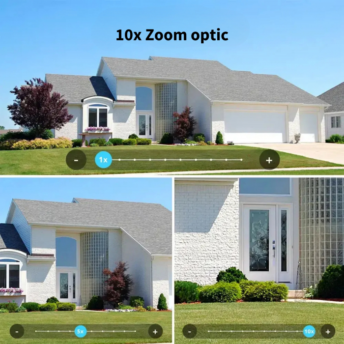 Camera de supraveghere cvadrupla WiFi DeVeghe Q20+ 20MP, Full HD, exterior, cu brate rotative din aplicație, zoom optic 10x, Negru [3]