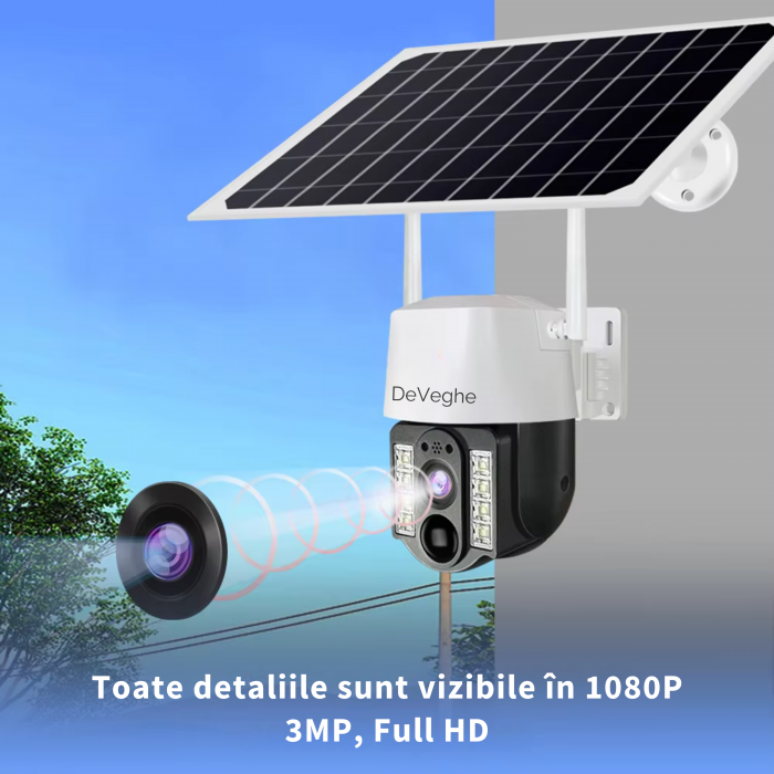 Camera de supraveghere DeVeghe GS11 3MP, Full HD, cu panou solar 7.5W, baterie 8000mAh [5]
