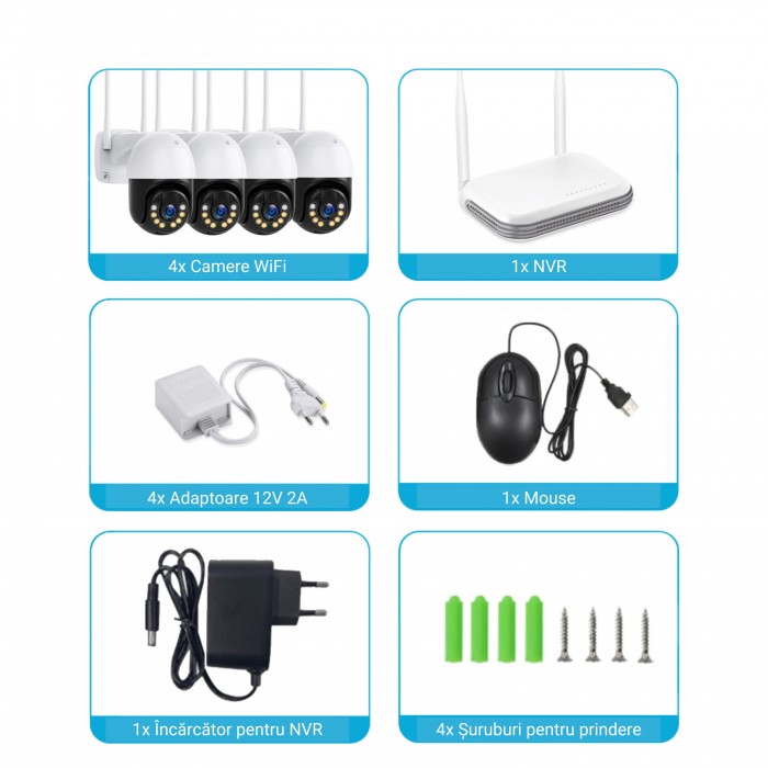 Sistem de supraveghere WiFi DeVeghe cu 4 camere de 4MP, Full HD [7]