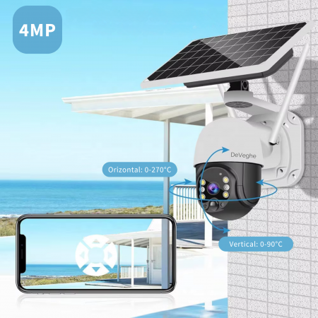Camera de supraveghere 4G DeVeghe GS10 Pro, 4MP, cu panou solar 9W, baterie 8000mAh [6]