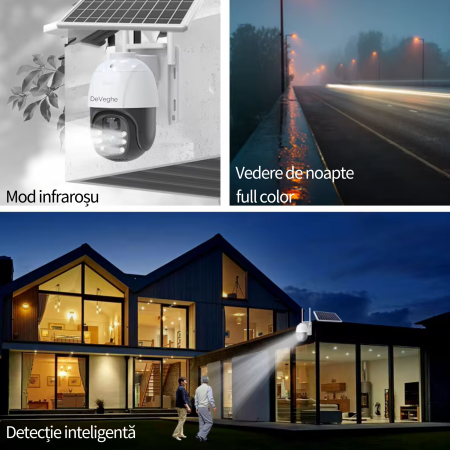 Camera de supraveghere DeVeghe GS10 3MP, Full HD, cu panou solar 7.5W, baterie 8000mAh [5]