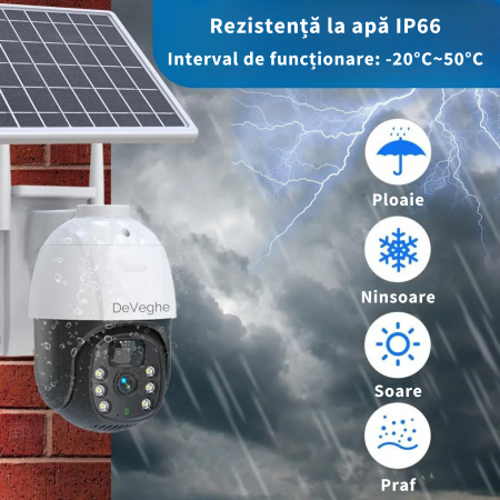 Camera de supraveghere DeVeghe GS10 3MP, Full HD, cu panou solar 7.5W, baterie 8000mAh [3]