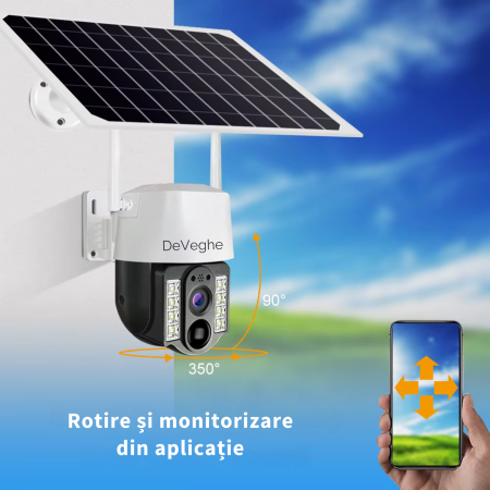 Camera de supraveghere DeVeghe GS11 3MP, Full HD, cu panou solar 7.5W, baterie 8000mAh [3]