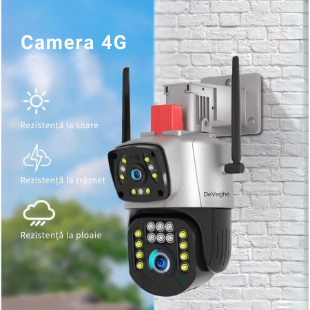 Camera de supraveghere dubla 4G DeVeghe G20 4MP, Full HD, Negru [2]