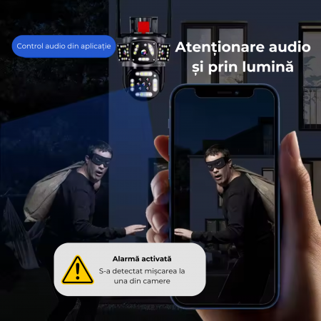 Camera de supraveghere dubla 4G DeVeghe G22 4MP, Full HD, Negru [1]
