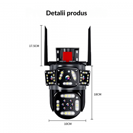 Camera de supraveghere dubla 4G DeVeghe G22 4MP, Full HD, Negru [3]