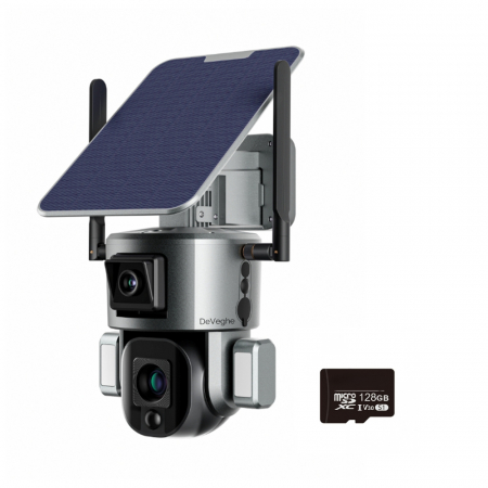 Conexiune WiFi - Camera de supraveghere dubla DeVeghe DS20 Ultra, 8MP, cu panou solar 6W, baterie 20000mAh, zoom optic 10x, Negru