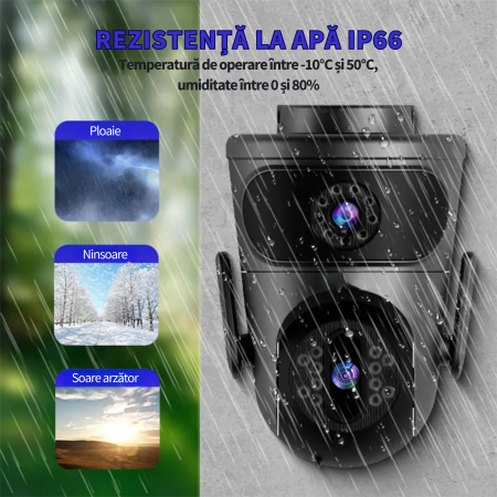 Camera de supraveghere dubla WiFi DeVeghe E20 8MP, Full HD, Negru [6]