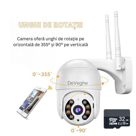 Camera de supraveghere WiFi DeVeghe S10 Eye 4MP, Alb [1]