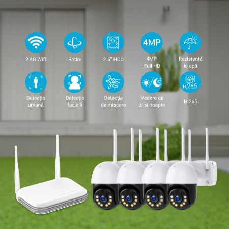 Sistem de supraveghere WiFi DeVeghe cu 4 camere de 4MP, Full HD [4]
