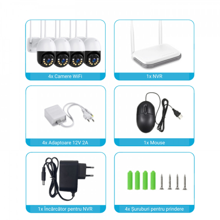 Sistem de supraveghere WiFi DeVeghe cu 4 camere de 4MP, Full HD [6]