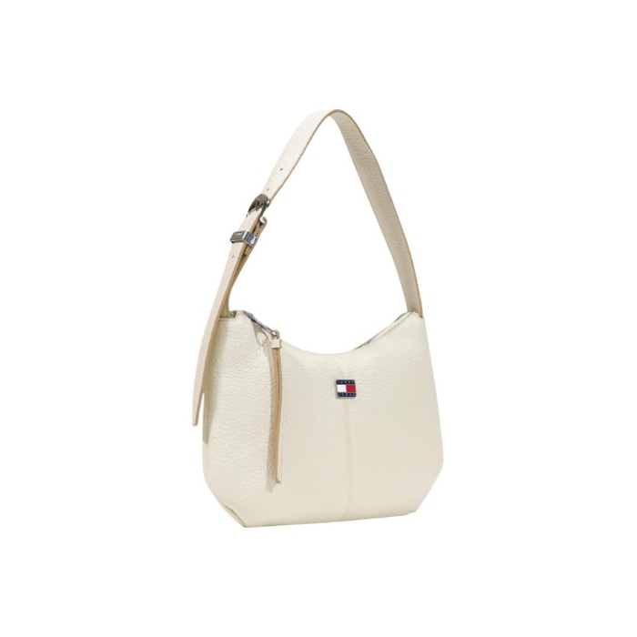 Geantă de umăr damă Tommy Jeans – Bej-Crem, Stil Hobo / Shoulder Bag din Piele Ecologică Granulată [2]