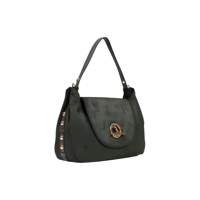 LIU JO - BOSTON BAG, textură de piele întoarsă, verde [2]