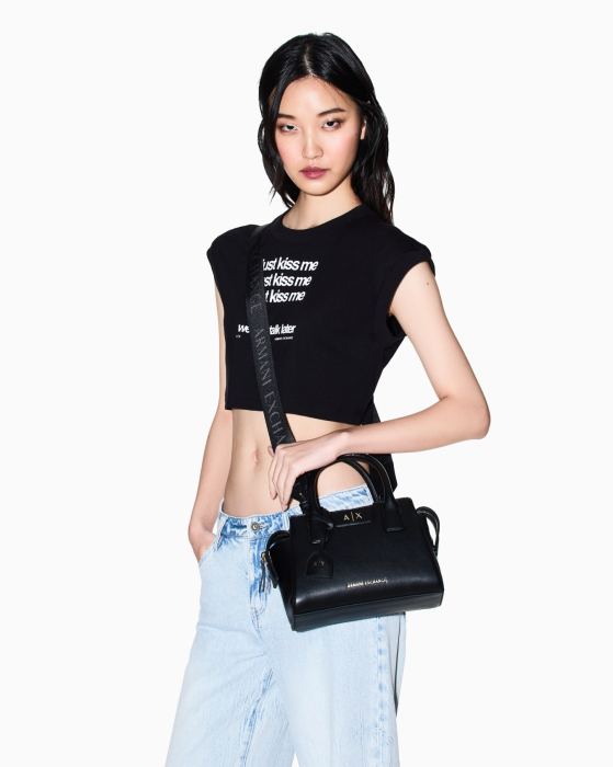 Geantă Armani Exchange cu Logo și Baretă de Umăr [13]