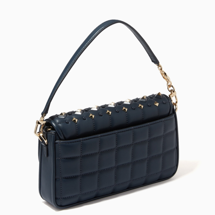Geantă damă Michael Kors Bradshaw Small, piele matlasată navy blue, detalii aurii [3]