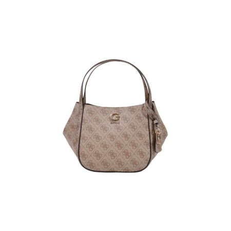 Genți - Geantă Damă Guess – Nude/Maro cu Monogramă, Silhouette Rotunjită