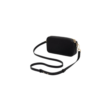 Geantă crossbody damă Tommy Hilfiger – Neagră, Textură Granulată cu Buzunar Frontal și Accente Aurii [2]