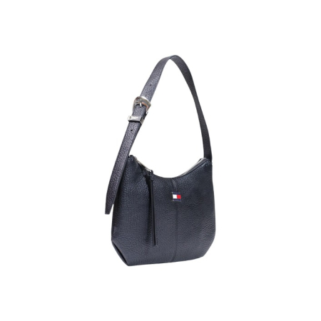Genți - Geantă de umăr damă Tommy Jeans – Neagră, Stil Hobo / Shoulder Bag din Piele Ecologică Granulată