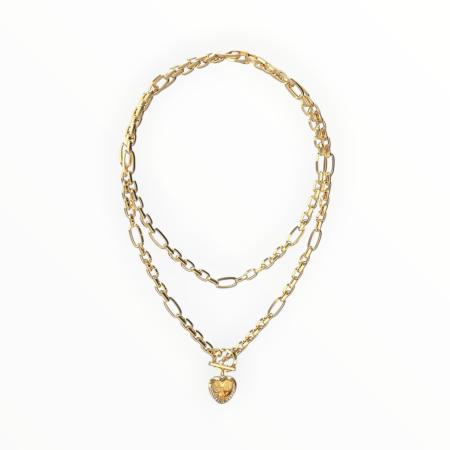 Bijuterii - Colier damă GUESS Mon Amour JUBN04598JWYGT-U, auriu, cristale