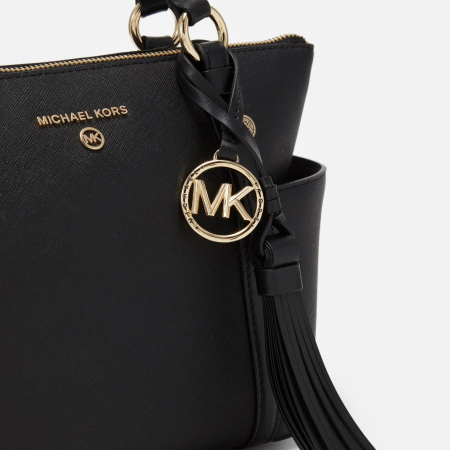 Geantă damă Michael Kors Tote, piele neagră, fermoar, detalii aurii [3]
