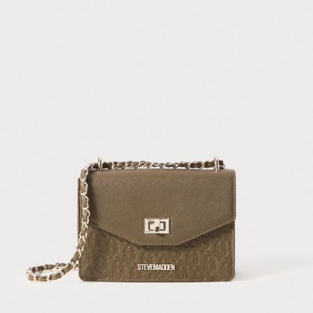 Genți - Geantă damă Steve Madden BKOEN, olive, detalii aurii