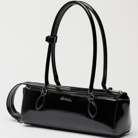 Genți - Geantă damă Steve Madden Bremie, neagră, tip baguette/barrel
