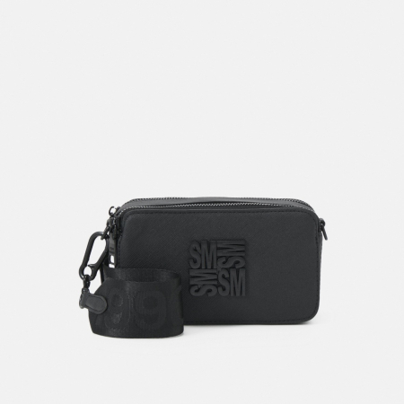 Genți - Geantă damă Steve Madden BRISA, neagră, crossbody cu fermoar