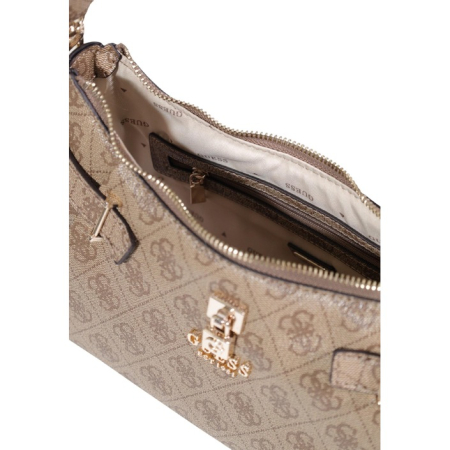 GUESS - Yesba Shoulder Bag – Bej cu Imprimeu Logo [4]