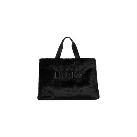 Genți - LIU JO - Geantā shopper damā, faux fur, neagrā
