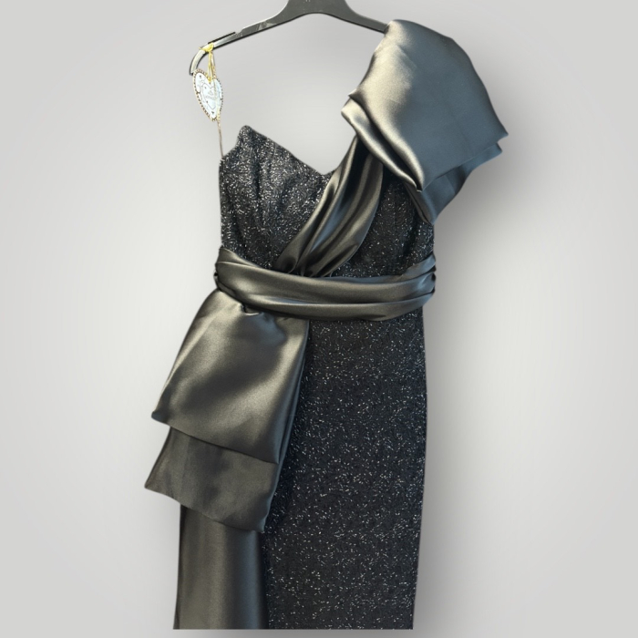 Rochie Maxi de Gală cu detaliu din Satin și Paiete Fine [3]