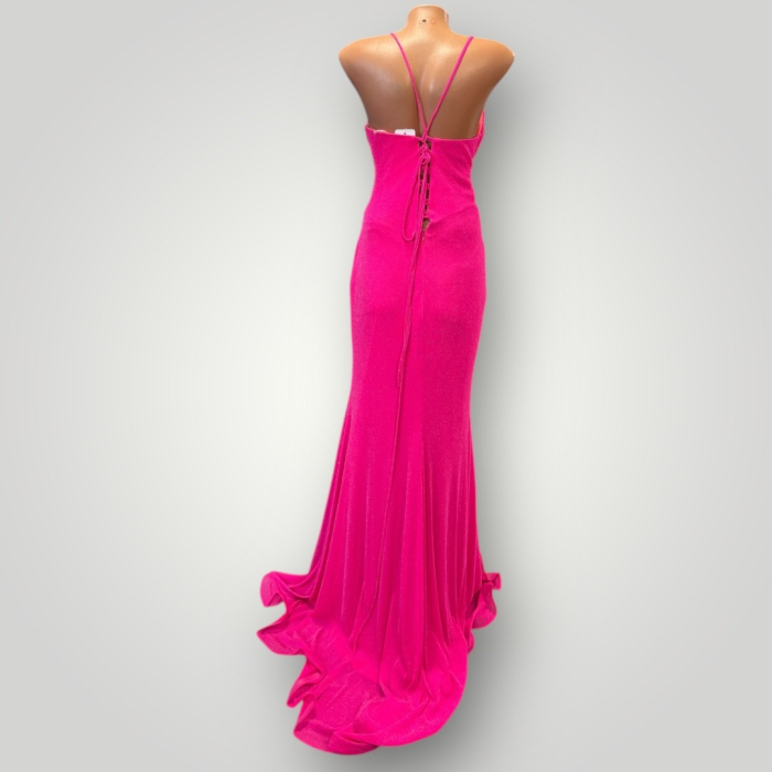 Rochie Sclipitoare cu Bretele Subțiri și Broșă Bijuterie [3]