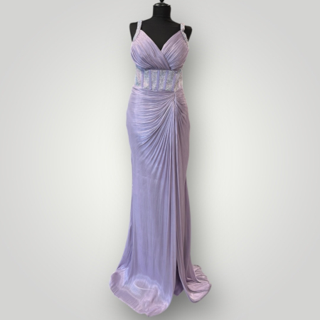 Rochie Lila cu Talie Corsetată [1]