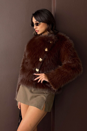 Jachetǎ Maro din Blană Artificială cu Nasturi Aurii [2]