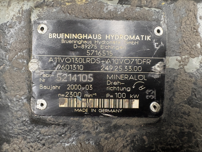 Pompă hidraulică principală Brueninghaus Hydromatik A11VO130LRDS + A10VO71DFR [5]