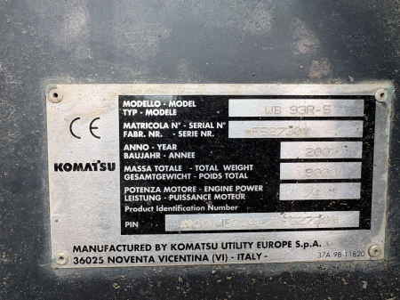 Komatsu WB 93R-5 cu motor Komatsu SAA4D106E-1 - Dezmembrări [3]