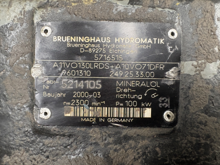 Pompă hidraulică principală Brueninghaus Hydromatik A11VO130LRDS + A10VO71DFR [4]