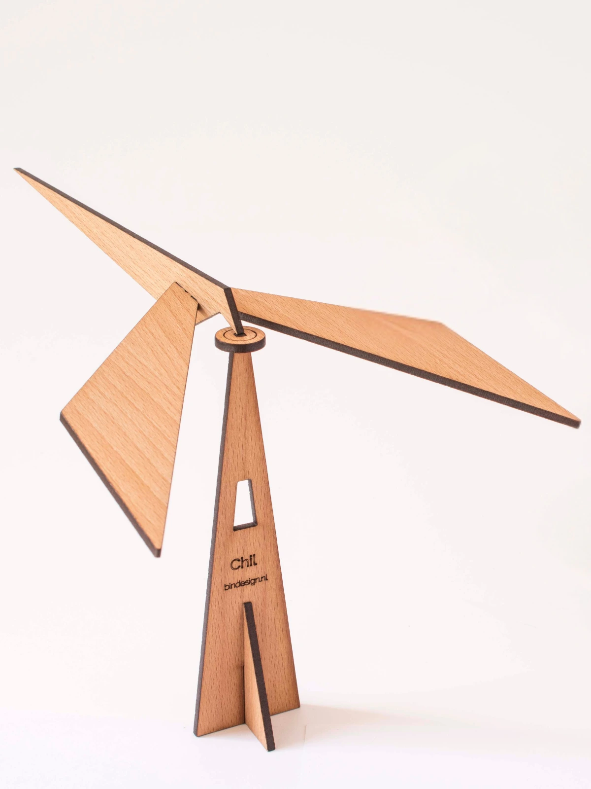 CHIL - sculptura kinetica minimalista din lemn (fag) pentru birou [4]