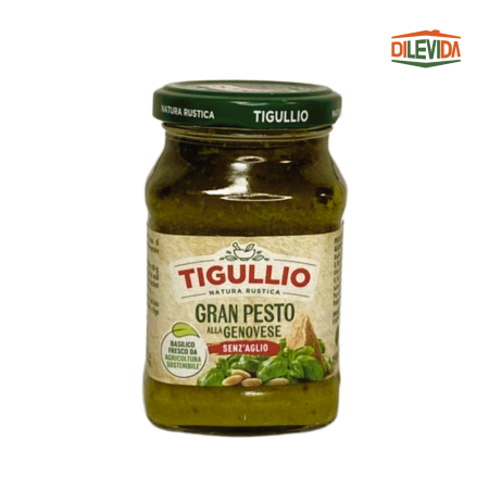 Sosuri & Condimente - Tigullio Pesto Genovese Fara Usturoi cu Ulei de Masline Extravirgin Fara Gluten 190g