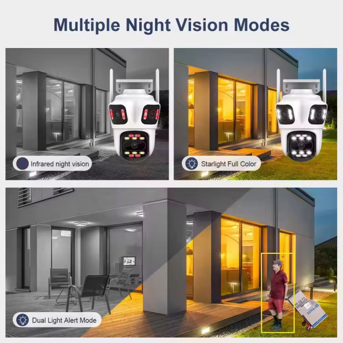 Cameră de Supraveghere Wi-Fi & Bluetooth P15, 8X Ultra HD, 4 Lentile, Zoom 8X, Night Vision Color, Auto-Tracking [3]