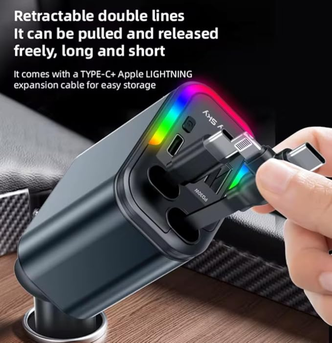 Încărcător Auto Ultra-Rapid 120W USB-C 5-în-1 [3]