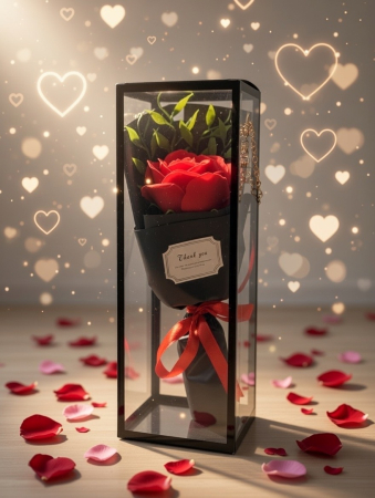 Cadou LOVE story - Trandafir din Spumă Roșu