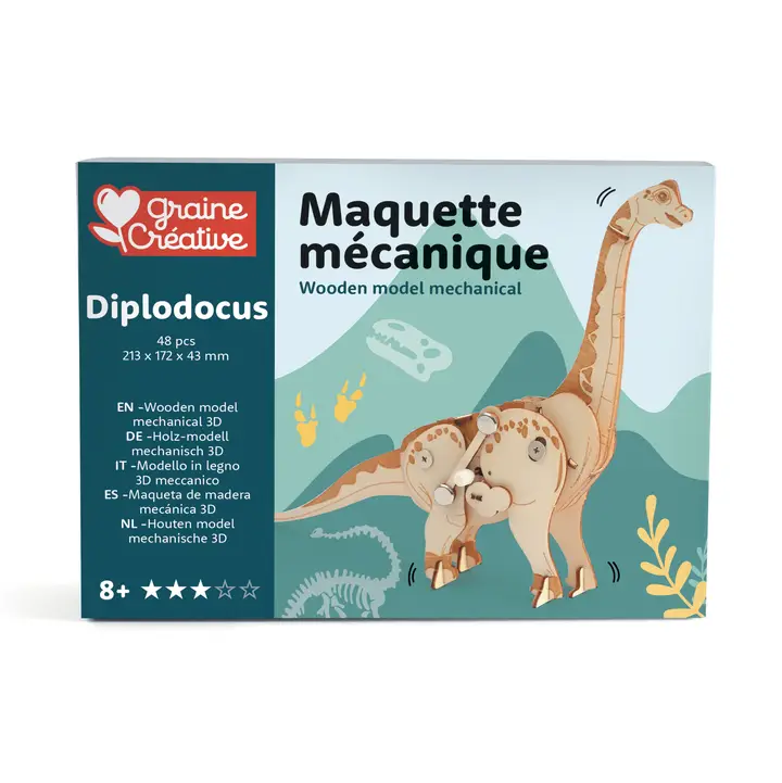 Dinozaur mecanic din lemn 3D [2]